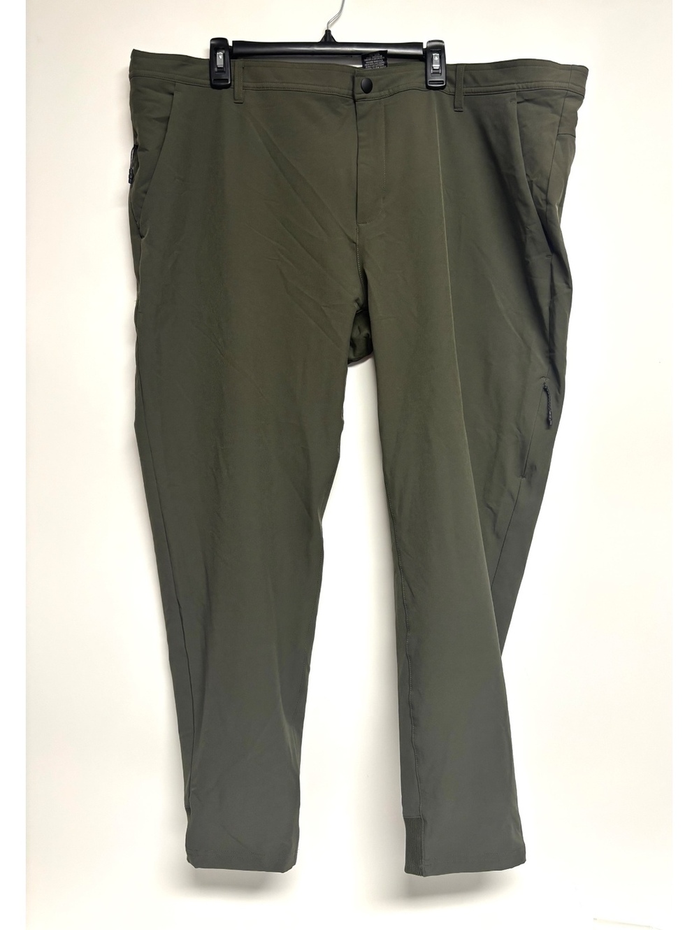 Russell Men’s 2XL Olive Green Stretch Athletic Hiking Pants Ankle Zip
